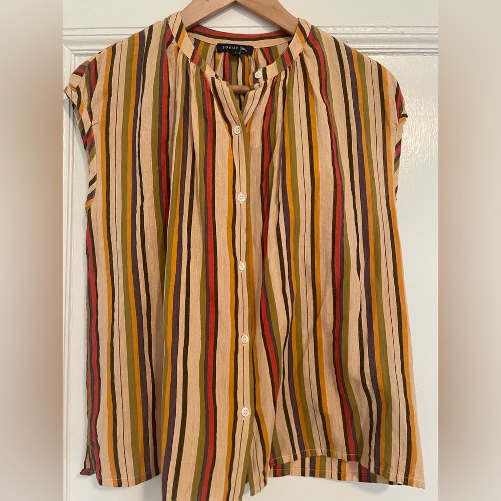 Soeur striped sleeveless blouse size 34 or XS